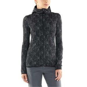 icebreaker merino long sleeve zip-up || black multi